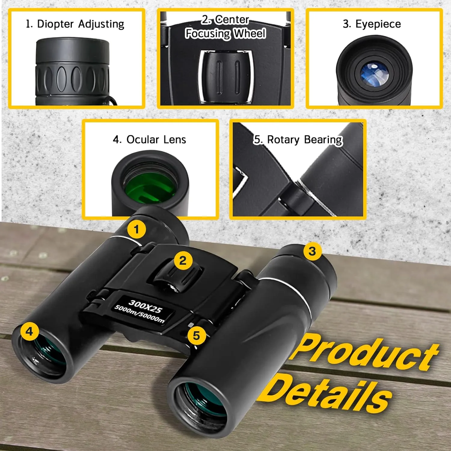1000X25 Water Resistant Folding Roof Prism Binoculars-Jg20375152