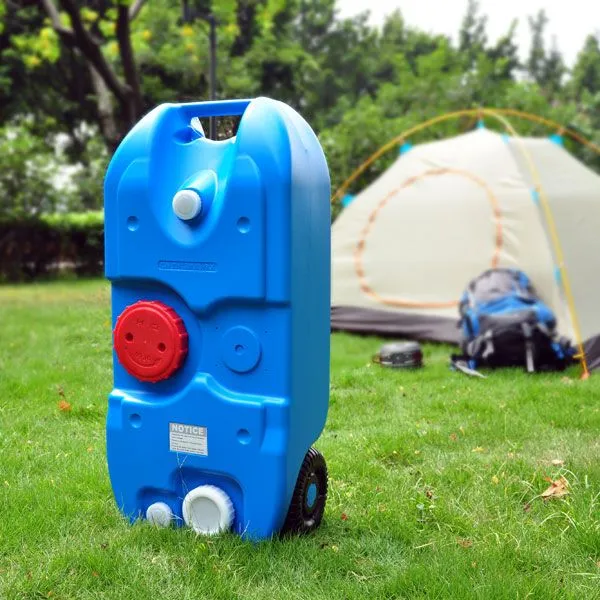 10.5 GAL Portable Wheeled Water Tank Travel Camping Blue