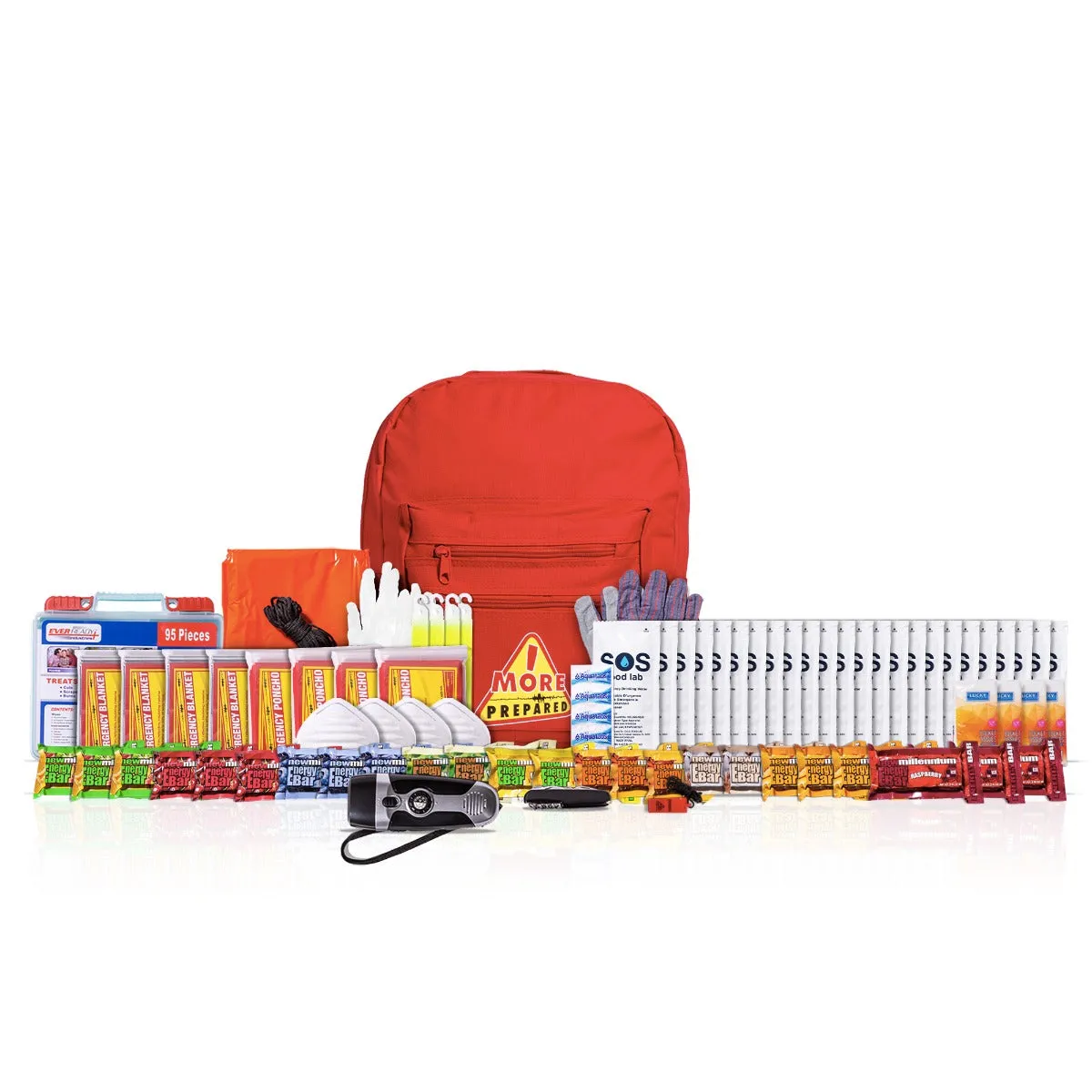 4 Person Backpack Survival Kit - Premium with New Millennium Bars