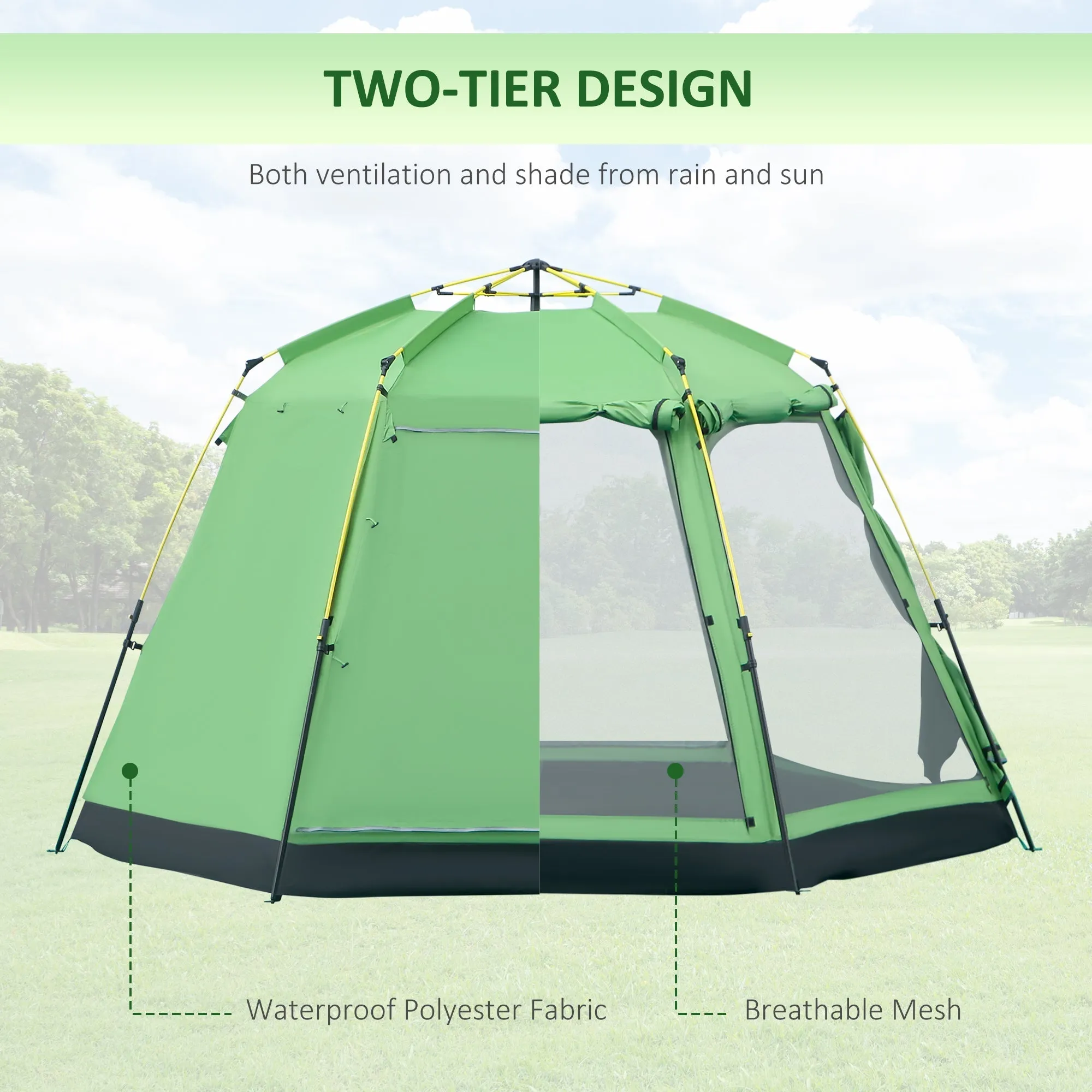 6 Person Pop Up Camping Tent