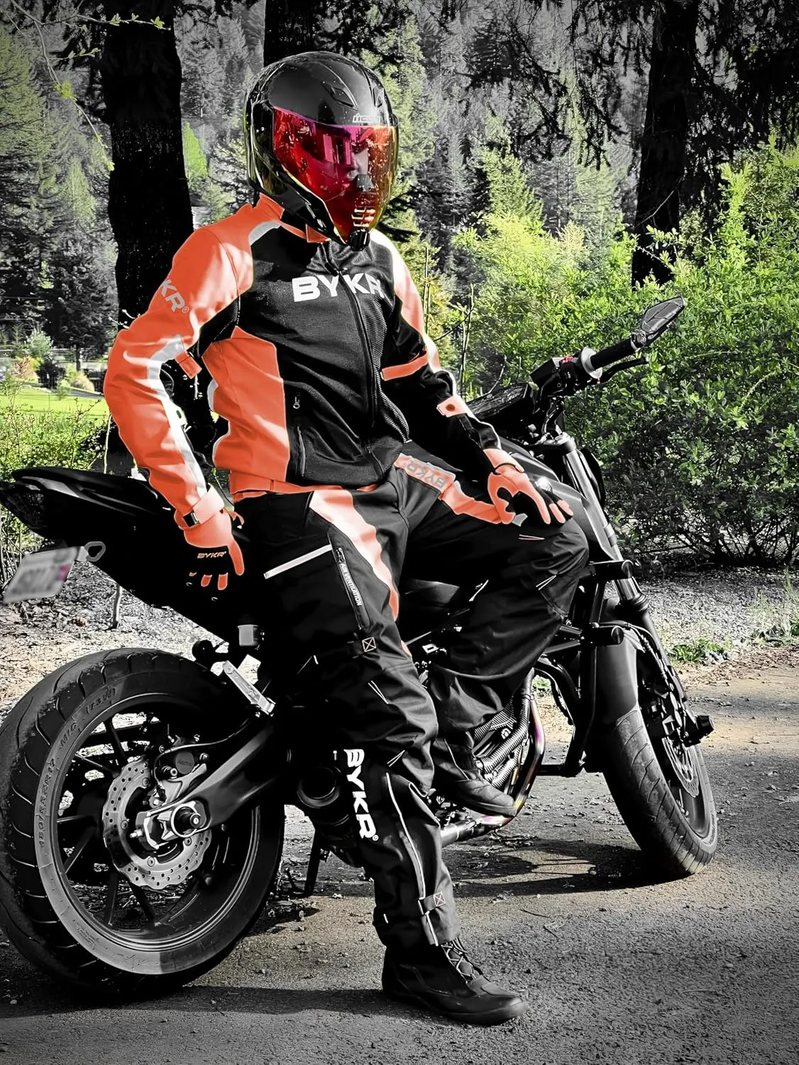 BYKR Mesh Motorcycle Jacket For Men Dual Sports Adventure Breathable Riding Protective Motorbike Jackets Enduro CE Armored