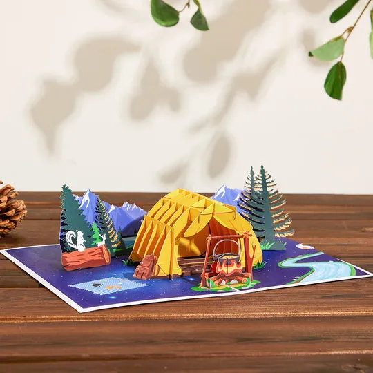 Camping Pop Up Card 3D Pop Up Card for Birthday Card