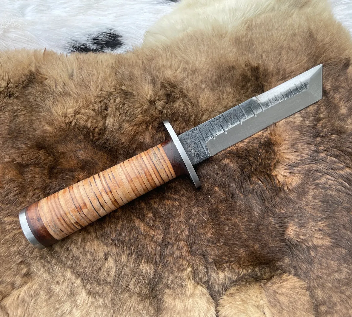 Carbon Steel Stack Leather Ultimate Utility Knife