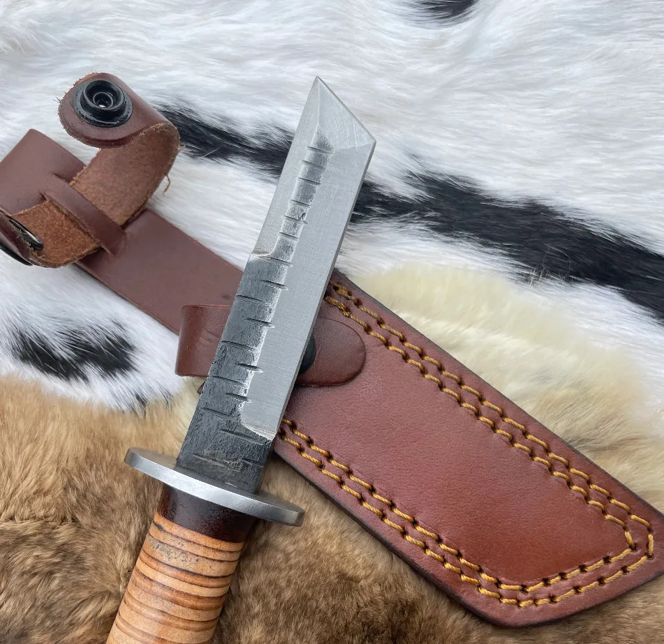 Carbon Steel Stack Leather Ultimate Utility Knife