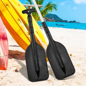 CLISPEED 2pcs Kayak Paddles Telescopic with Aluminum Alloy Shaft Kayaking Boating Oar for Jet Skis Fishing Row Boat Canoe Paddles (Black)