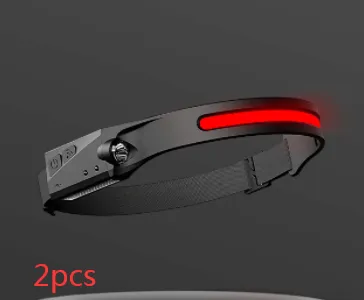 COB LED Induction Riding Headlamp Flashlight USB Rechargeable