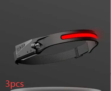 COB LED Induction Riding Headlamp Flashlight USB Rechargeable