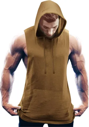 COOFANDY Men's Workout Hooded Tank Tops Bodybuilding Muscle Cut Off T Shirt Sleeveless Gym Hoodies