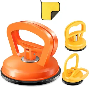 Dent Puller,3 Pack Professional Dent Remover Tool Kit for Car Body Dents, with Suction Cup and Handle Lifter for Easy Car Dent Removal, Glass, Screen, and Object Moving (Yellow Orange)