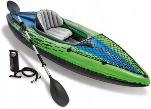 DFT Inflatable Kayak 1 Person, Single Canoe, Size 274X76x33cm, 0.75Mm High-Density Tough PVC, Including Hand Pump, Aluminum Paddle(Color:AA,Size:274x76x33cm)