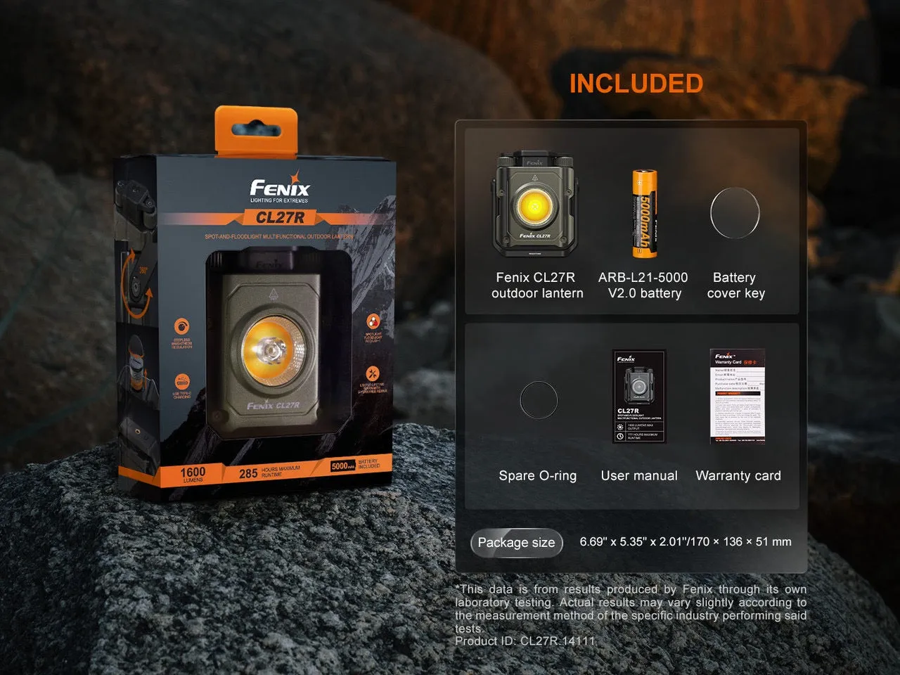 Fenix CL27R 1600 Lumen Multifunctional USB-C Rechargeable Lantern w/ Red LED and Adjustable Color Temperature