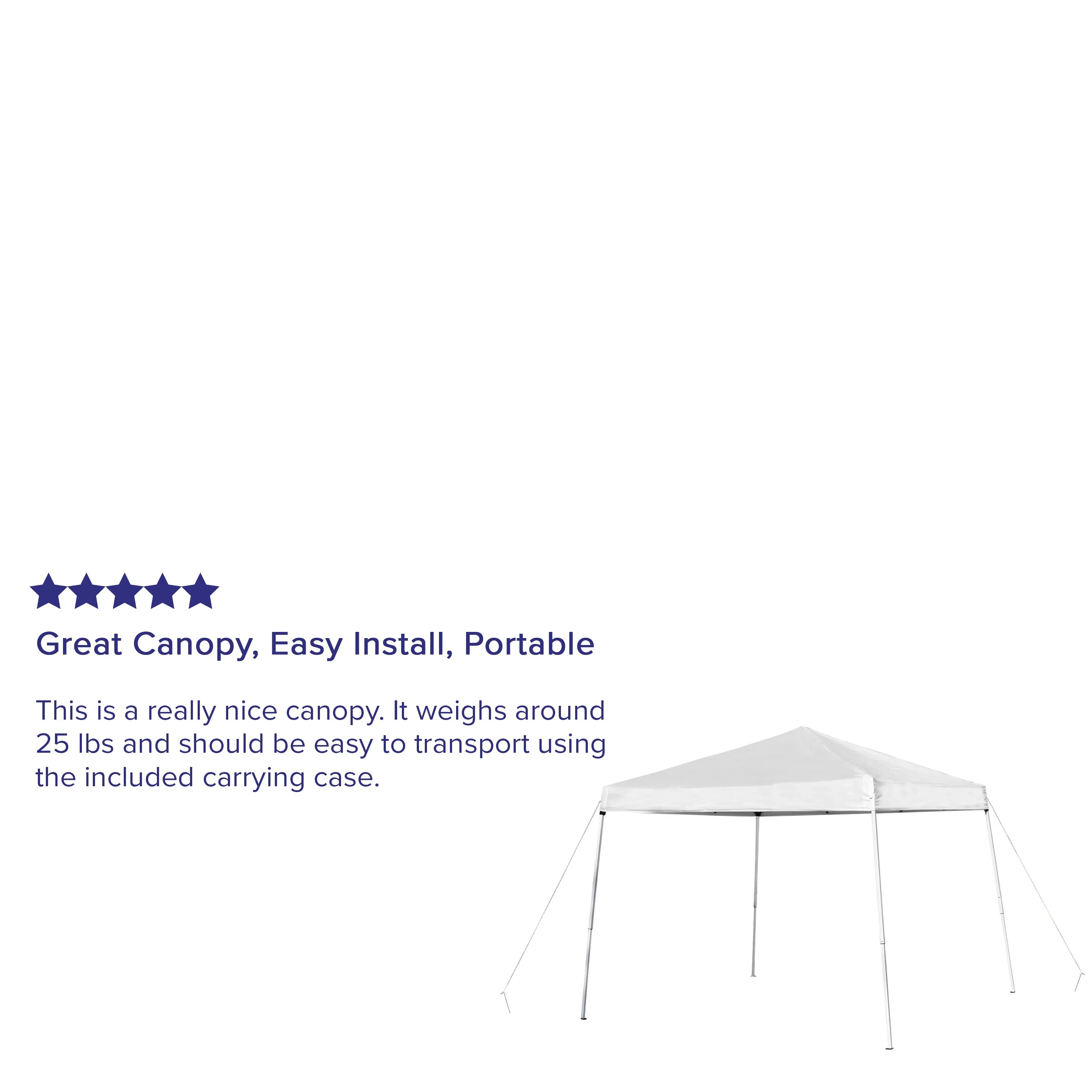 Harris 8'x8' White Outdoor Pop Up Event Slanted Leg Canopy Tent with Carry Bag