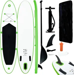 Inflatable Stand Up Paddle Board Set Green and WhiteGreen 13,8g