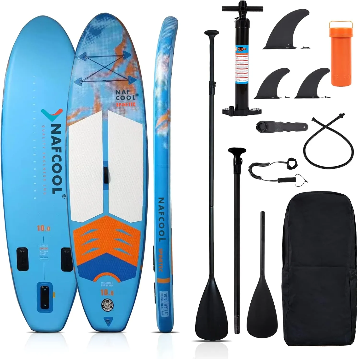 Inflatable Stand Up Paddle Board,10'4"32"6" Surfing Standing Paddle Board with SUP Accessories & Backpack, Non-Slip Deck,Removable Fins,Leash,Paddle,Hand Pump for Youth & Adult(Sky Blue)