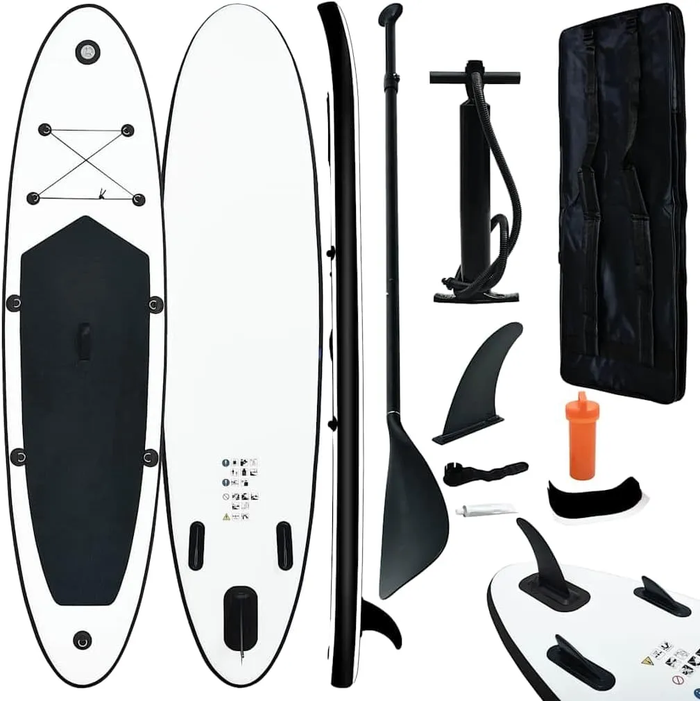 Inflatable Stand Up Paddleboard Set Black and WhiteBlack 11,2g