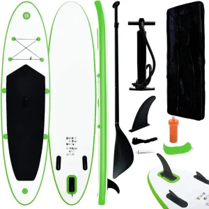 Inflatable Stand Up Paddleboard Set Green and WhiteGreen 11,8g