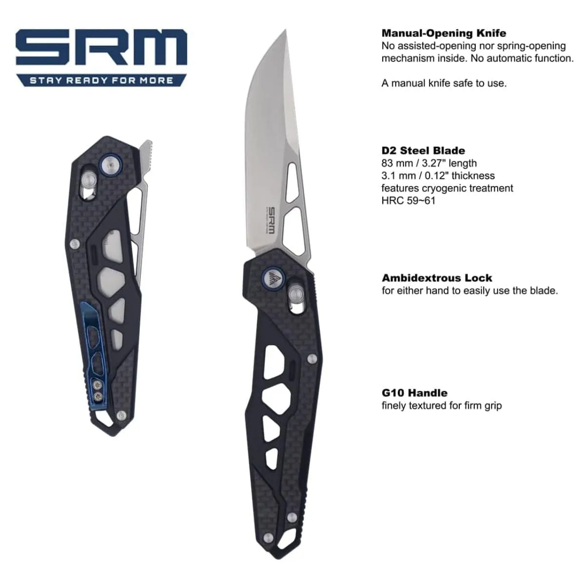 Mecha Pocket Folding Knife 9225-KB - Black