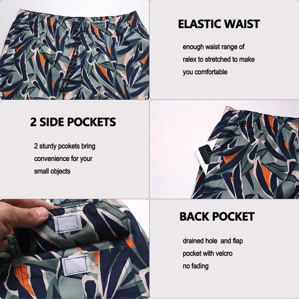 Men's Quick Dry Swim Trunks - Beach Vacation Essentials Board Shorts (Size Runs Small, Recommend Ordering 1 Size Up)