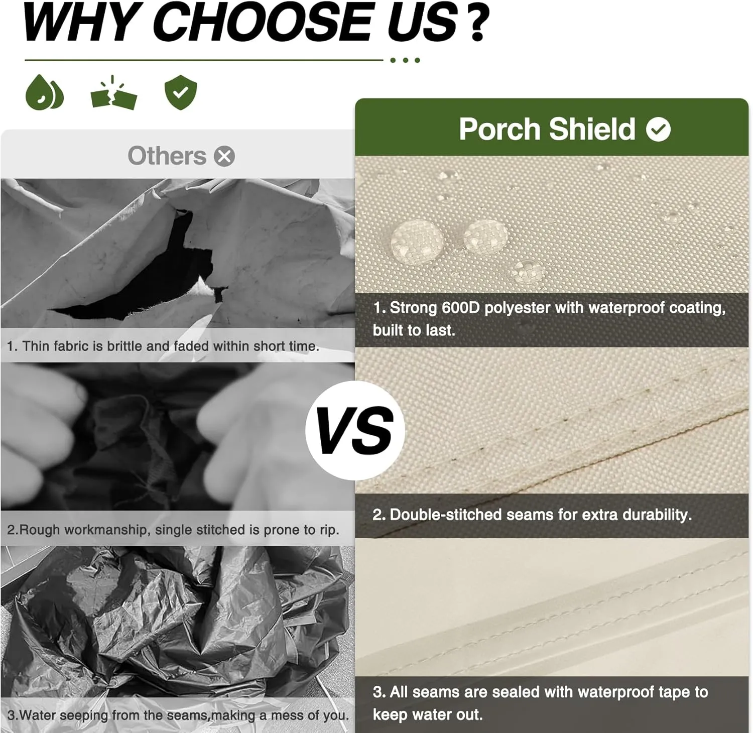 Porch Shield Waterproof Rolling 80-100 Qt Cooler Cart Cover Fits Most Patio Ice Chest Party Cooler (Light Tan, 36"L x 20"W x 32"H)