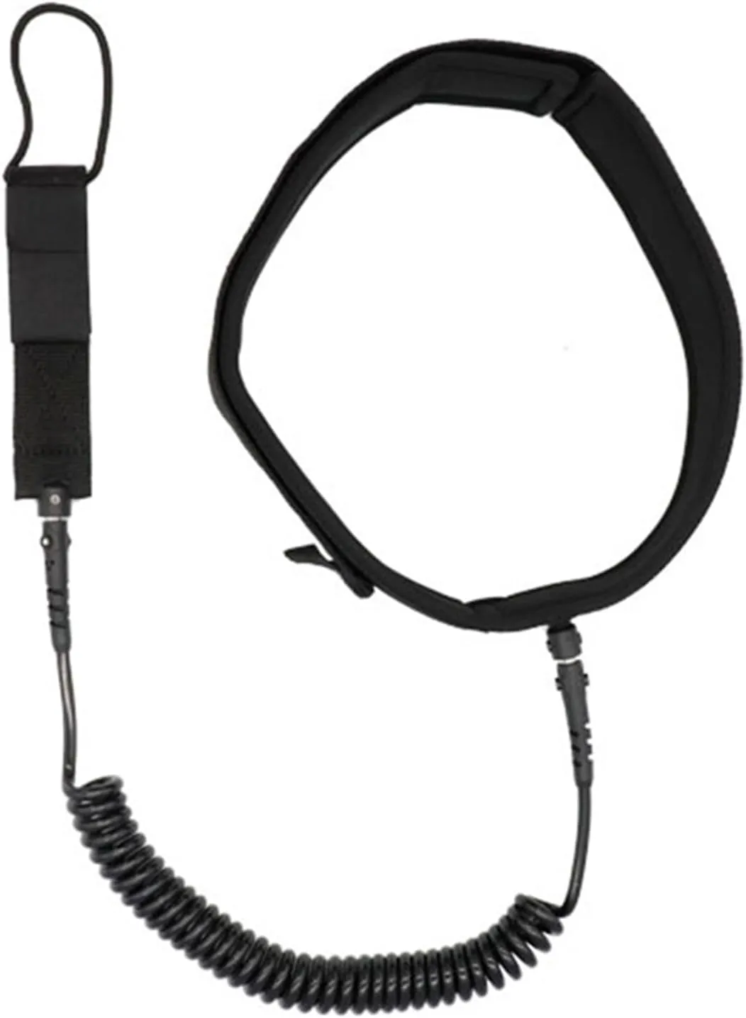 Waist Belt Leash with Paddle Board Coiled Leash for Stand Up Paddle Board Adjustable Quick Release Surfboard Waist Leash Coiled Leash, Black