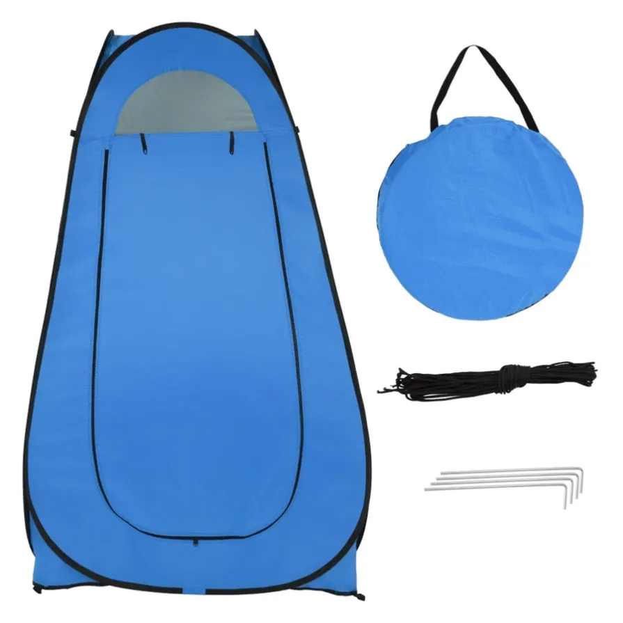 ZUN 1-2 Person Portable Pop Up Toilet Shower Tent Changing Room Dressing Tent Camping Shelter Blue 44208910