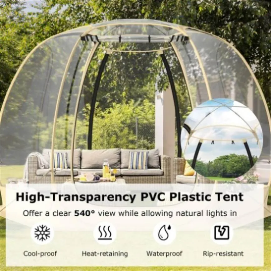 ZUN 11 x 11 Feet Clear Dome Pop up Bubble Tent 83386132