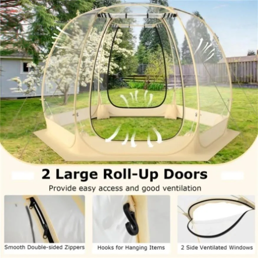 ZUN 11 x 11 Feet Clear Dome Pop up Bubble Tent 83386132