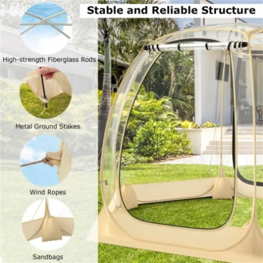 ZUN 11 x 11 Feet Clear Dome Pop up Bubble Tent 83386132