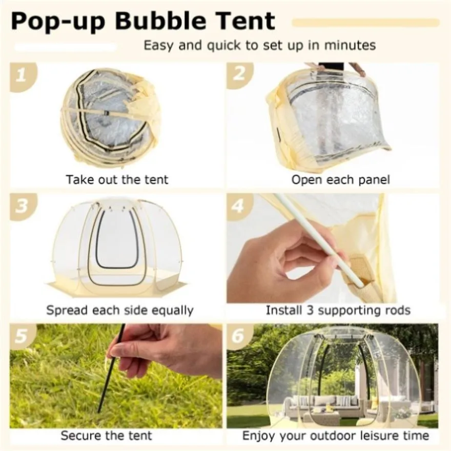 ZUN 11 x 11 Feet Clear Dome Pop up Bubble Tent 83386132